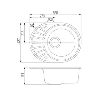 Мойка кухонная Акватон Чезана 57 см серый шелк